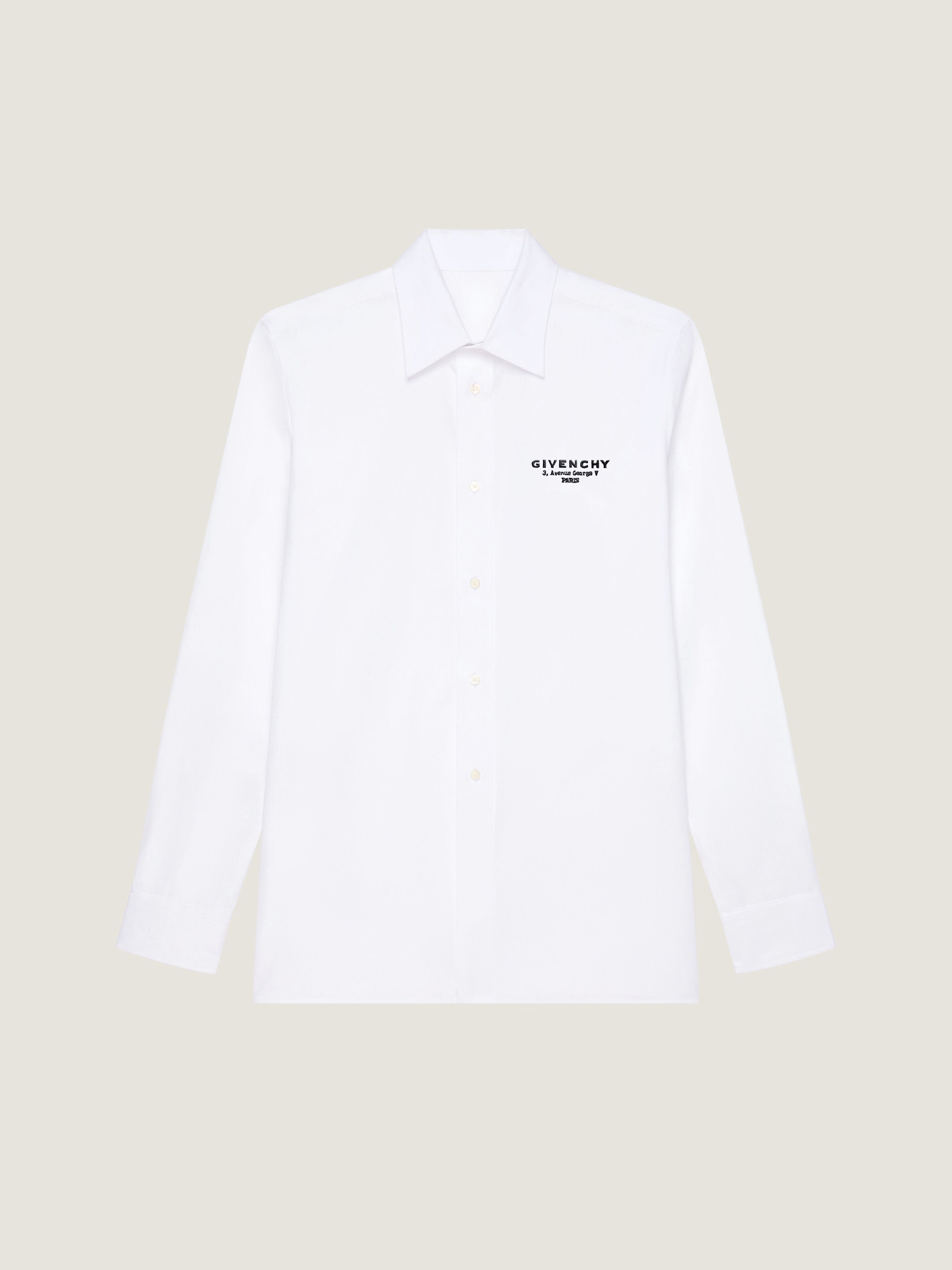 Shirt in cotton poplin with GIVENCHY Stamp embroidery